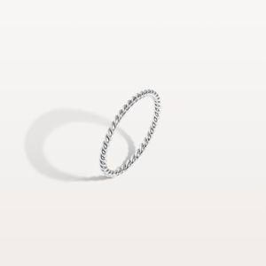 Aurate Stackable Twist Ring - 14k white gold - size 7
